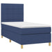 Pat box spring cu saltea, albastru, 90x200 cm, textil - WALTI WALTI