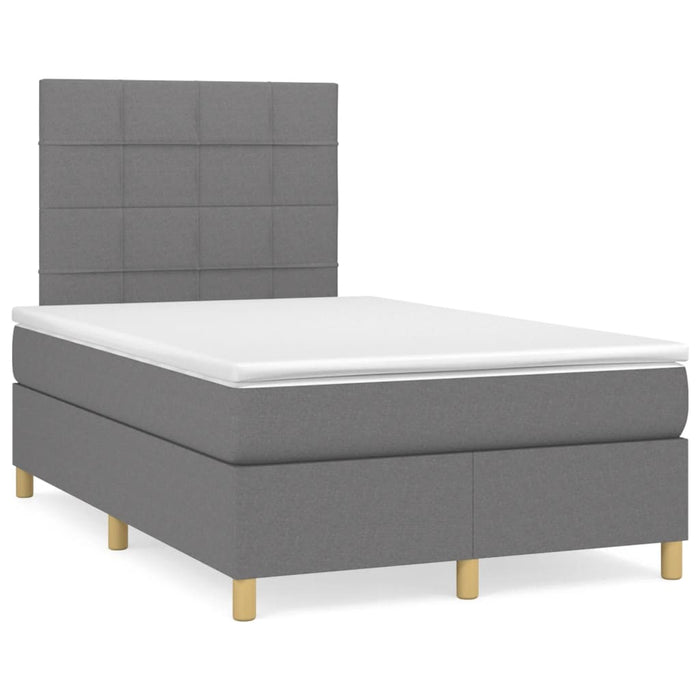 Pat box spring cu saltea, gri închis, 120x200 cm, textil - WALTI WALTI