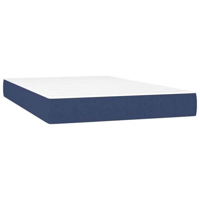 Pat box spring cu saltea, albastru, 120x200 cm, textil WALTI