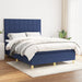 Pat box spring cu saltea, albastru, 140x200 cm, textil - WALTI WALTI