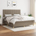 Pat box spring cu saltea, gri taupe, 160x200 cm material textil - WALTI WALTI