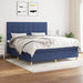 Pat continental cu saltea, albastru, 160x200cm, material textil - WALTI WALTI