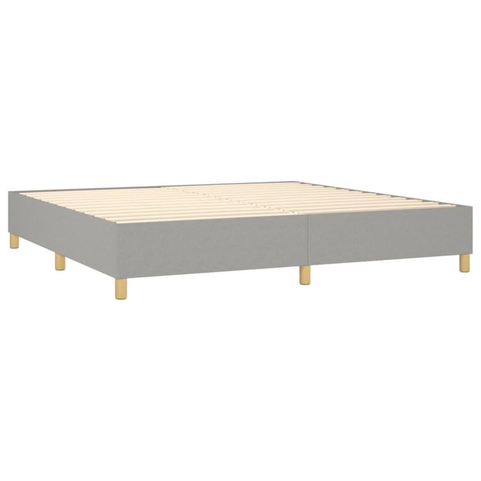 Pat box spring cu saltea, gri deschis, 200x200 cm, textil - WALTI WALTI