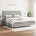 Pat box spring cu saltea, gri deschis, 200x200 cm, textil - WALTI WALTI
