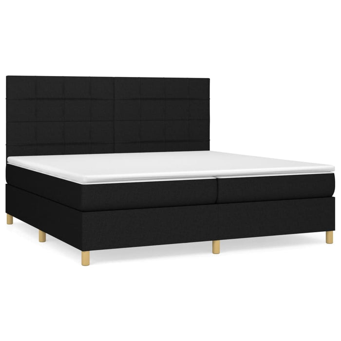 Pat box spring cu saltea, negru, 200x200 cm, textil - WALTI WALTI