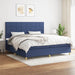 Pat box spring cu saltea, albastru, 200x200 cm, textil - WALTI WALTI