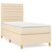 Pat box spring cu saltea, crem, 90x190 cm, textil - WALTI WALTI