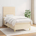 Pat box spring cu saltea, crem, 90x200 cm, textil - WALTI WALTI