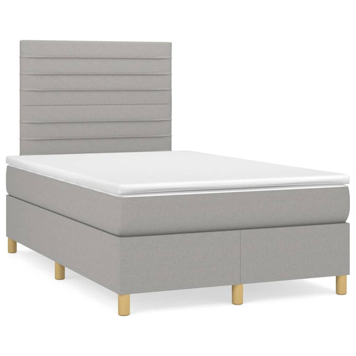 Pat continental cu saltea, gri deschis, 120x200 cm, textil - WALTI WALTI