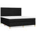 Pat box spring cu saltea, negru, 160x200 cm, textil - WALTI WALTI