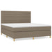 Pat box spring cu saltea, gri taupe, 160x200 cm material textil - WALTI WALTI