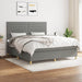 Pat box spring cu saltea, gri închis, 180x200 cm, textil - WALTI WALTI