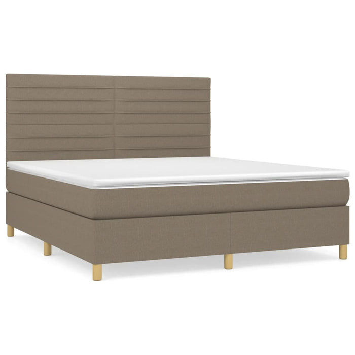 Pat continental cu saltea, gri taupe, 180x200 cm, textil - WALTI WALTI