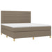 Pat continental cu saltea, gri taupe, 180x200 cm, textil - WALTI WALTI