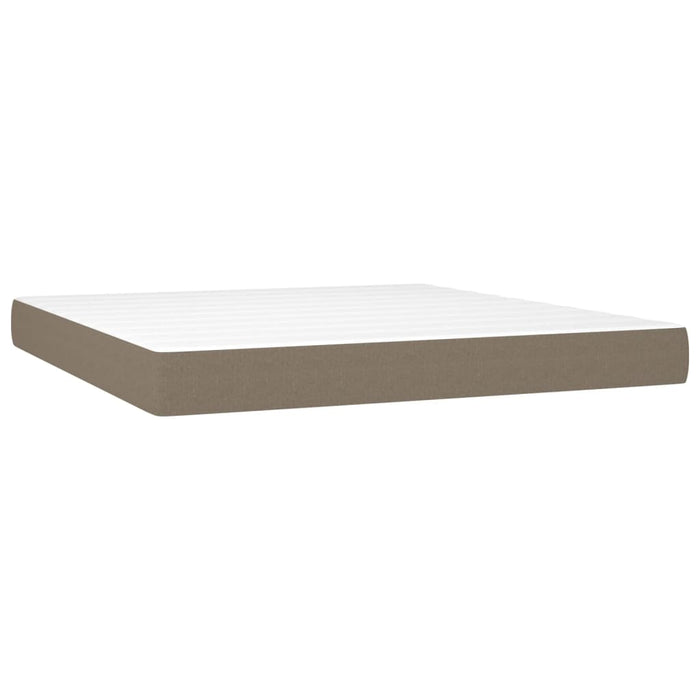 Pat continental cu saltea, gri taupe, 180x200 cm, textil - WALTI WALTI