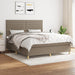 Pat continental cu saltea, gri taupe, 180x200 cm, textil - WALTI WALTI