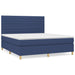 Pat box spring cu saltea, albastru, 180x200 cm, material textil - WALTI WALTI