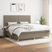 Pat box spring cu saltea, gri taupe, 200x200 cm, textil - WALTI WALTI