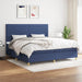 Pat box spring cu saltea, albastru, 200x200 cm, textil - WALTI WALTI