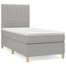 Pat box spring cu saltea, gri deschis, 90x200 cm, textil - WALTI WALTI