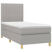 Pat box spring cu saltea, gri deschis, 90x200 cm, textil - WALTI WALTI