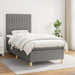 Pat box spring cu saltea, gri închis, 90x200 cm, textil - WALTI WALTI