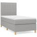 Pat box spring cu saltea, gri deschis, 100x200 cm, textil - WALTI WALTI