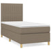 Pat box spring cu saltea, gri taupe, 100x200 cm, textil - WALTI WALTI