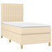 Pat box spring cu saltea, crem, 100x200 cm, textil - WALTI WALTI