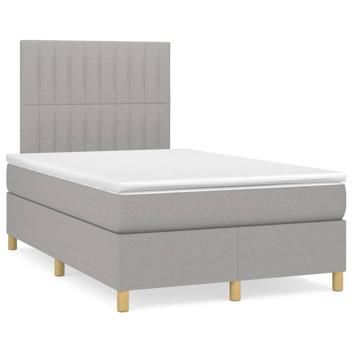 Pat continental cu saltea, gri deschis, 120x200 cm, textil - WALTI WALTI