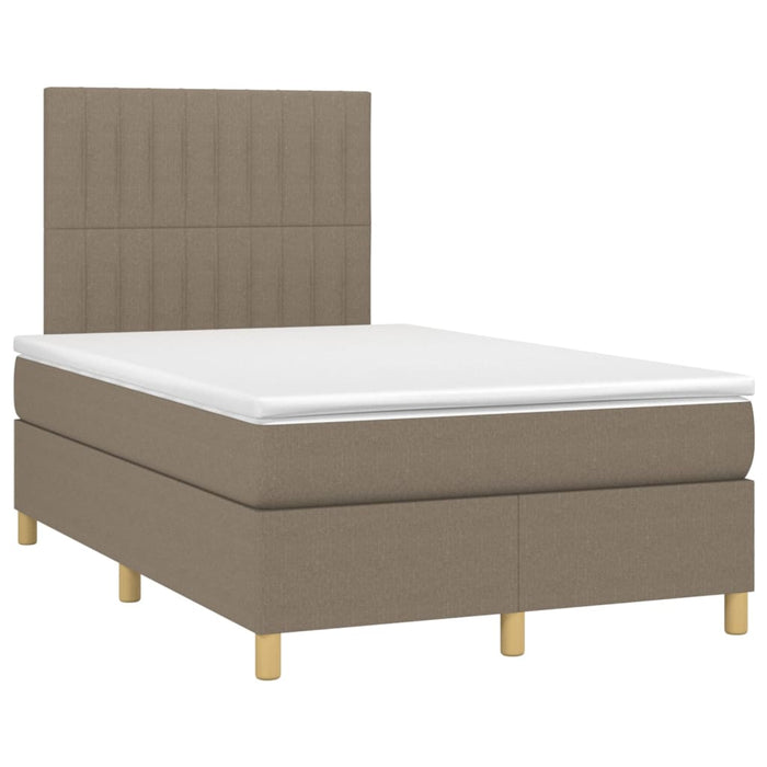 Pat box spring cu saltea, gri taupe, 120x200 cm, textil - WALTI WALTI