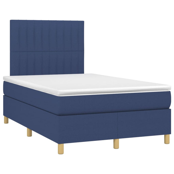 Pat box spring cu saltea, albastru, 120x200 cm, textil - WALTI WALTI