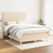 Pat box spring cu saltea, crem, 140x200 cm, textil - WALTI WALTI