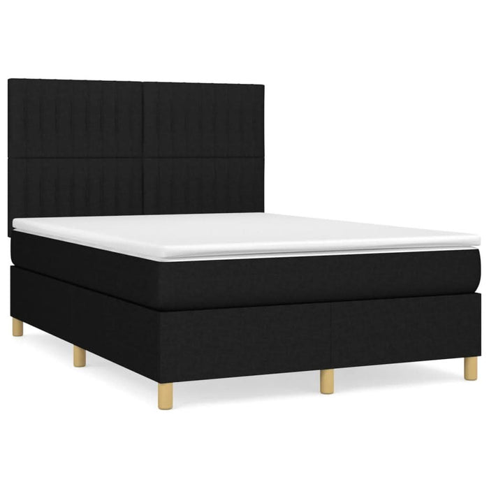 Pat box spring cu saltea, negru, 140x200 cm, textil - WALTI WALTI