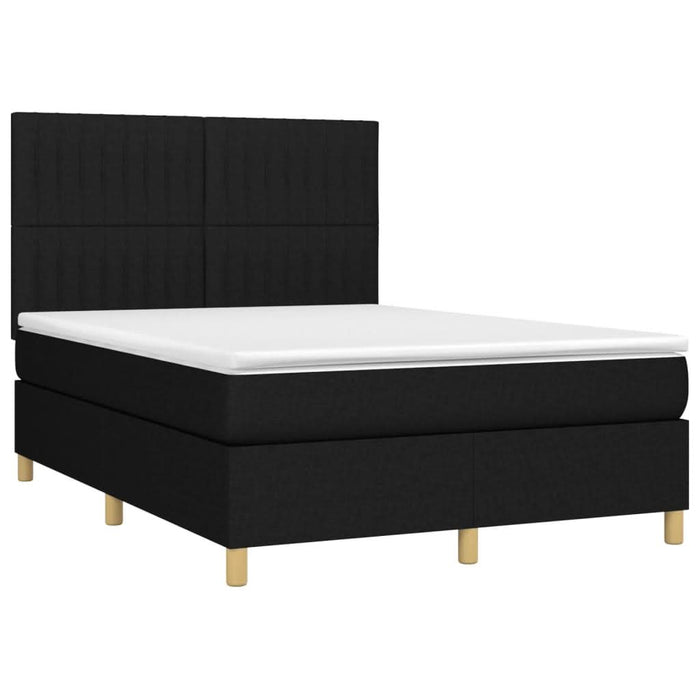 Pat box spring cu saltea, negru, 140x200 cm, textil - WALTI WALTI