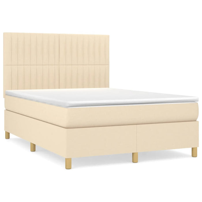 Pat continental cu saltea, crem, 140x200 cm, material textil - WALTI WALTI