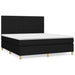 Pat box spring cu saltea, negru, 160x200 cm, textil - WALTI WALTI