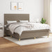 Pat box spring cu saltea, gri taupe, 160x200 cm material textil - WALTI WALTI