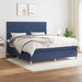 Pat continental cu saltea, albastru, 160x200cm, material textil - WALTI WALTI