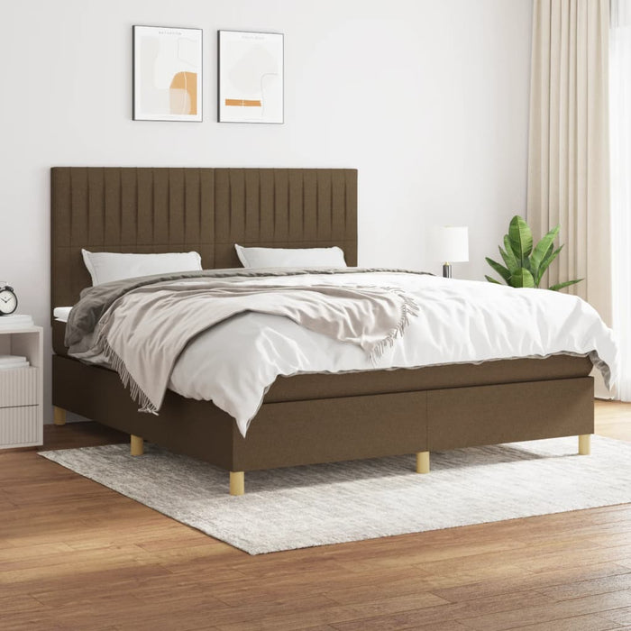 Pat continental cu saltea maro închis 180x200cm material textil - WALTI WALTI