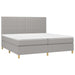 Pat box spring cu saltea, gri deschis, 200x200 cm, textil - WALTI WALTI
