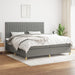 Pat box spring cu saltea, gri închis, 200x200 cm, textil - WALTI WALTI