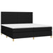 Pat box spring cu saltea, negru, 200x200 cm, textil - WALTI WALTI