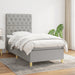 Pat continental cu saltea, gri deschis, 80x200 cm, textil - WALTI WALTI