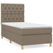 Pat box spring cu saltea, gri taupe, 80x200 cm, textil - WALTI WALTI