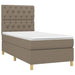 Pat box spring cu saltea, gri taupe, 80x200 cm, textil - WALTI WALTI