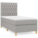 Pat box spring cu saltea, gri deschis, 90x200 cm, textil - WALTI WALTI
