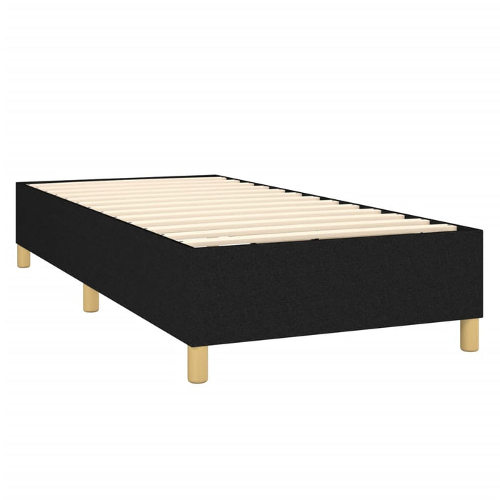 Pat box spring cu saltea, negru, 90x200 cm, textil - WALTI WALTI
