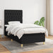Pat box spring cu saltea, negru, 90x200 cm, textil - WALTI WALTI