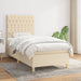Pat box spring cu saltea, crem, 90x200 cm, textil - WALTI WALTI